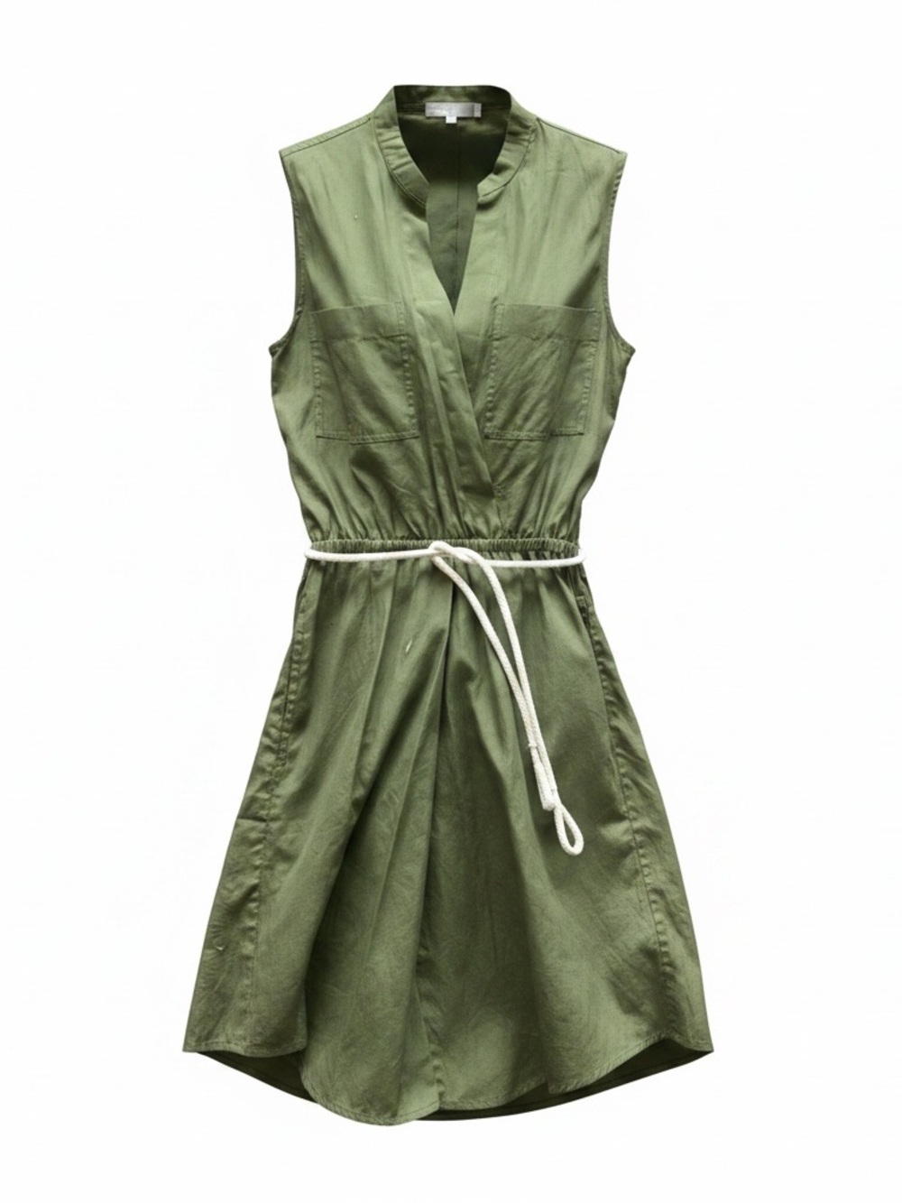 Vince Olive Green Sleeveless Summer Dress w/ Open Back - Sz S